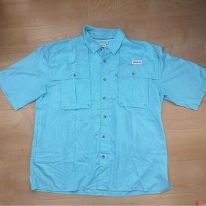 Magellan Fish Gear Short Sleeve MagWick Blue Fishing Shirt Mens Size XL Vented
